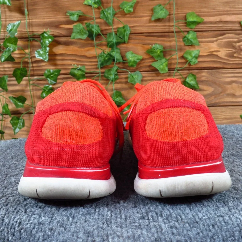 Nike Free Flyknit 4.0 Mens Running Shoes Size 9 Athletic Training Red Orange - Picture 3 of 9